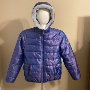 Abercrombie & Fitch Iridescent Blue Cozy Reversible Puffer Jacket 13/14